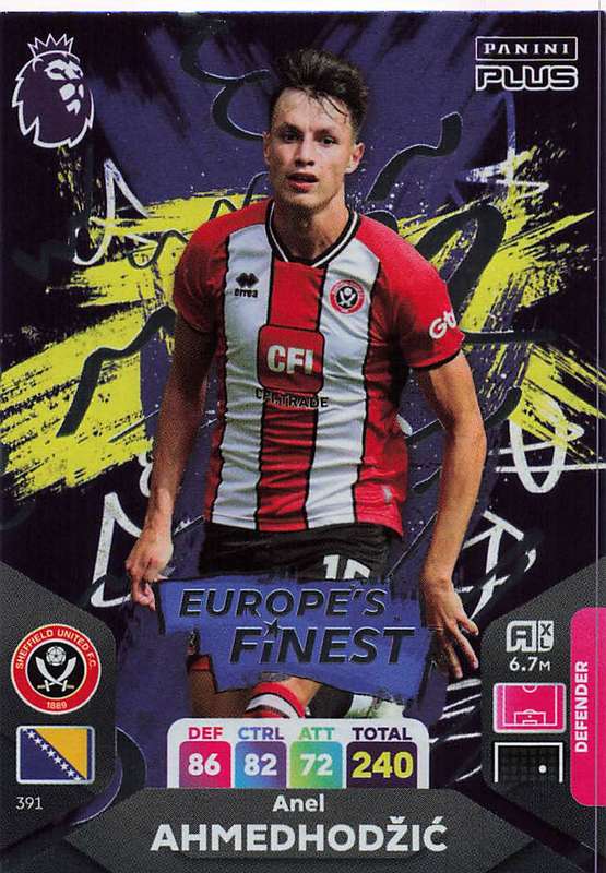 ANEL AHMEDHODZIC - PANINI E/Premier League PLUS 2024 -  FOIL `EUROPE`S FINEST` TRADING CARD 391