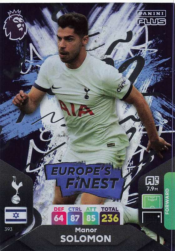 MANOR SOLOMON - PANINI E/Premier League PLUS 2024 -  FOIL `EUROPE`S FINEST` TRADING CARD 393
