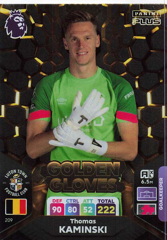 THOMAS KAMINSKI - PANINI E/Premier League PLUS 2024 - FOIL `GOLDEN GLOVES` TRADING CARD 209
