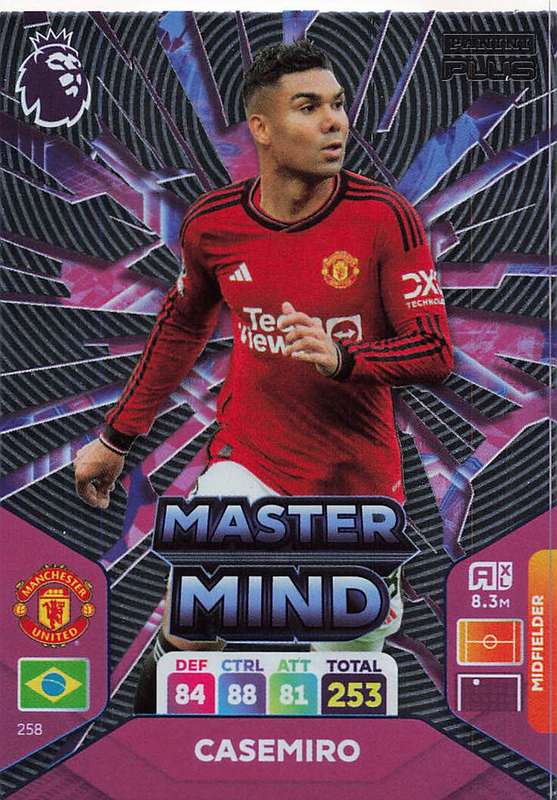 CASEMIRO - PANINI E/Premier League PLUS 2024 - FOIL `MASTERMIND` TRADING CARD 258