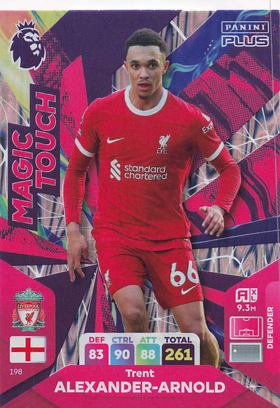 TRENT A. ARNOLD - PANINI E/Premier League PLUS 2024 - FOIL `MAGIC TOUCH` TRADING CARD 198