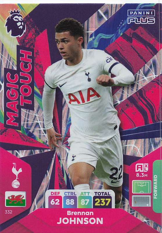 BRENNAN JOHNSON - PANINI E/Premier League PLUS 2024 - FOIL `MAGIC TOUCH` TRADING CARD 332