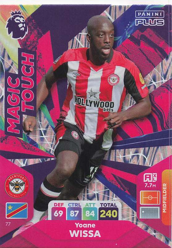 YOANE WISSA - PANINI E/Premier League PLUS 2024 - FOIL `MAGIC TOUCH` TRADING CARD 77