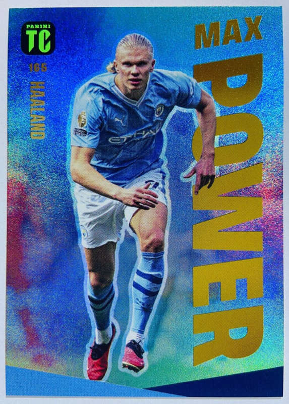 ERLING HAALAND - PANINI `TOP CLASS` 2024 - RARE FOIL `MAX POWER` TRADING CARD 165
