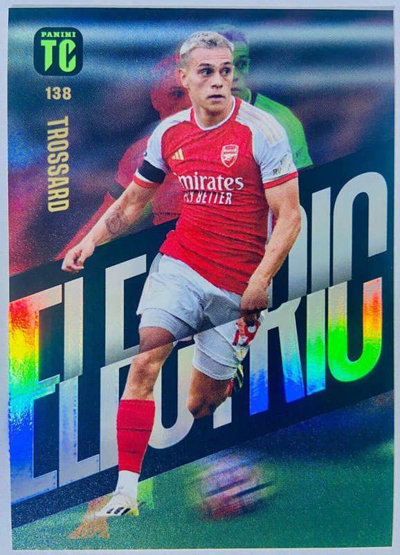 LEANDRO TROUSSARD (Arsenal) - PANINI `TOP CLASS` 2024 - RARE FOIL `ELECTRIC` TRADING CARD 138