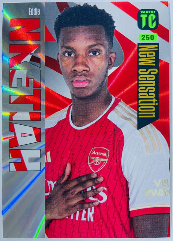 EDDIE NKETIAH (Arsenal) - PANINI `TOP CLASS` 2024 - RARE FOIL `NEW SENSATION` TRADING CARD 250