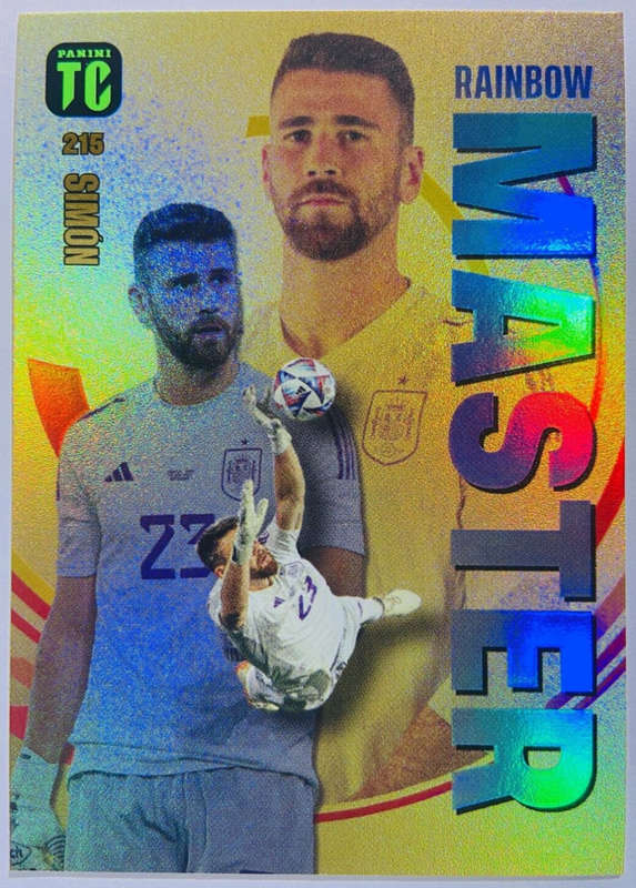 UNAI SIMON - PANINI `TOP CLASS` 2024 - RARE FOIL `RAINBOW MASTER` TRADING CARD 215