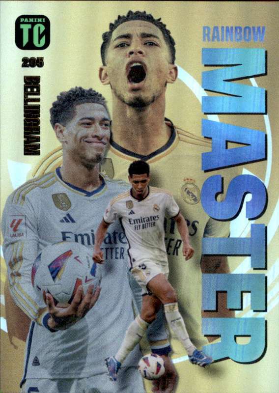 JUDE BELLINGHAM - PANINI `TOP CLASS` 2024 - RARE FOIL `RAINBOW MASTER` TRADING CARD 205