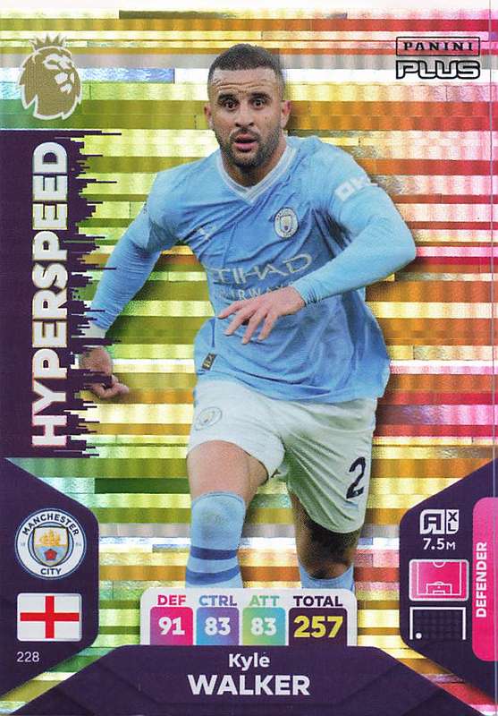 KYLE WLKER - PANINI E/Premier League PLUS 2024 -FOIL `HYPERSPEED` TRADING CARD 228
