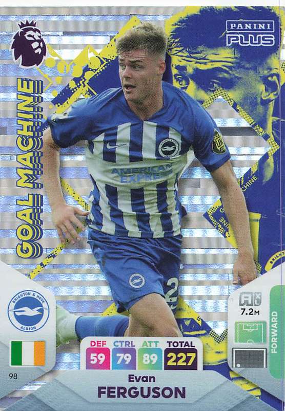 EVAN FERGUSON - PANINI E/Premier League PLUS 2024 -FOIL `GOAL MACHINE` TRADING CARD 98