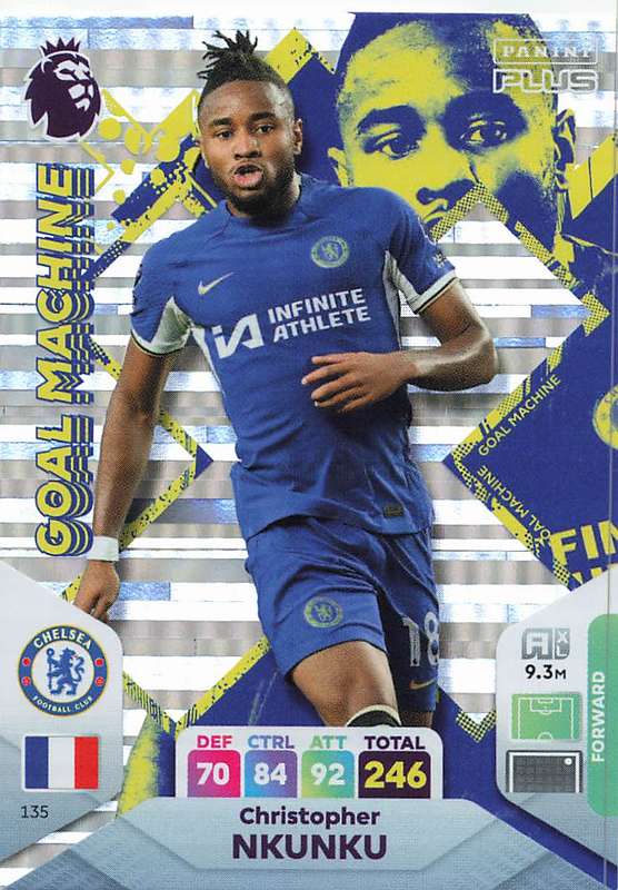 CHRISTOPHER NKUNKU - PANINI E/Premier League PLUS 2024 -FOIL `GOAL MACHINE` TRADING CARD 135