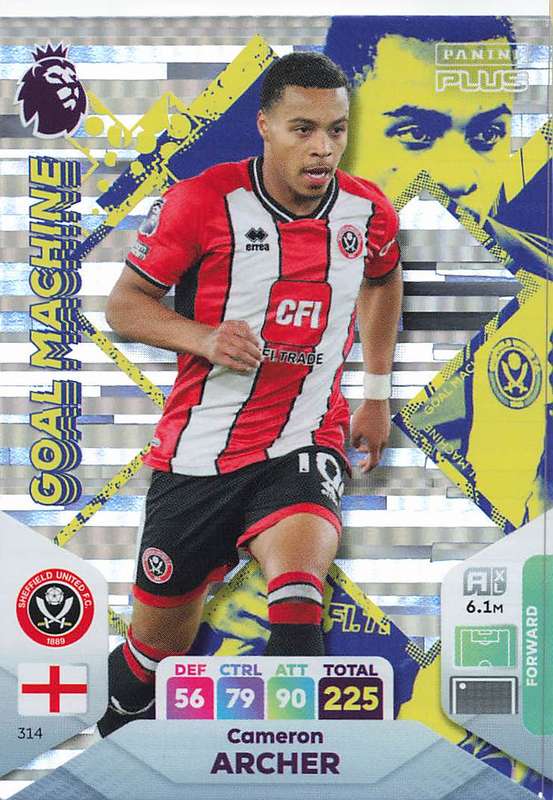CAMERON ARCHER - PANINI E/Premier League PLUS 2024 -FOIL `GOAL MACHINE` TRADING CARD 314