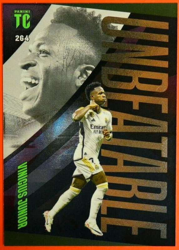 VINICIUS Jr - PANINI `TOP CLASS` 2024 - RARE GREEN FOIL `UNBEATABLE` TRADING CARD 264
