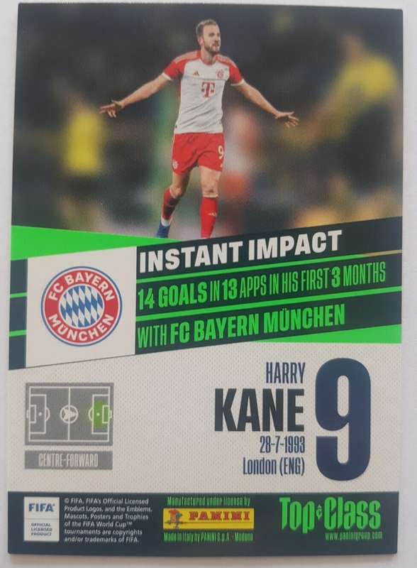 HARRY KANE - PANINI `TOP CLASS` 2024 - RARE RED FOIL `UNBEATABLE` TRADING CARD 265