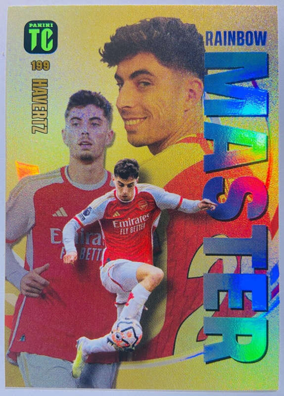 KAY HAVERTZ (Arsenal) - PANINI `TOP CLASS` 2024 - RARE FOIL `RAINBOW MASTER` TRADING CARD 199