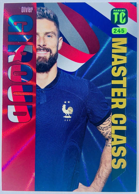 OLIVIER GIROUD - PANINI `TOP CLASS` 2024 - RARE FOIL `MASTERCLASS` TRADING CARD 245