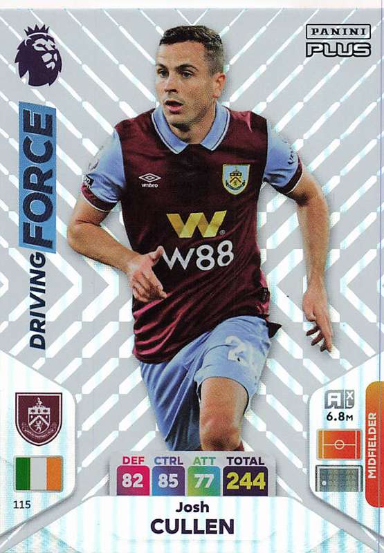 JOSH CULLEN - PANINI E/Premier League 2024 -FOIL `DRIVING FORCE` TRADING CARD 115