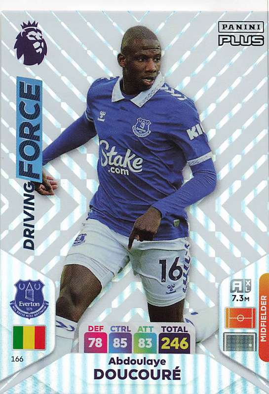 ABDOULAYE DOUCOURE - PANINI E/Premier League 2024 -FOIL `DRIVING FORCE` TRADING CARD 166