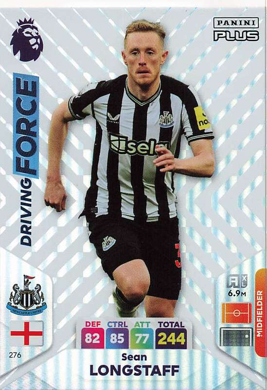 SEAN LONGSTAFF - PANINI E/Premier League 2024 -FOIL `DRIVING FORCE` TRADING CARD 276