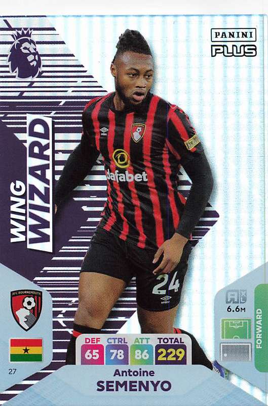 ANTOINE SEMENYO - PANINI E/Premier League 2024 -FOIL `WING WIZARD` TRADING CARD 27