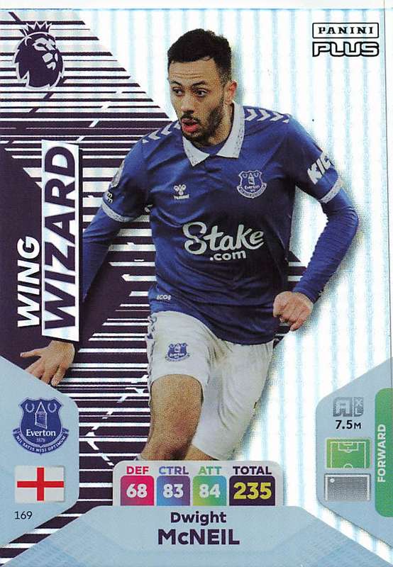 DWIGHT McNEIL - PANINI E/Premier League 2024 -FOIL `WING WIZARD` TRADING CARD 169