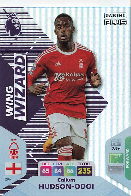 CALLUM HUDSON ODOI - PANINI E/Premier League 2024 -FOIL `WING WIZARD` TRADING CARD 296