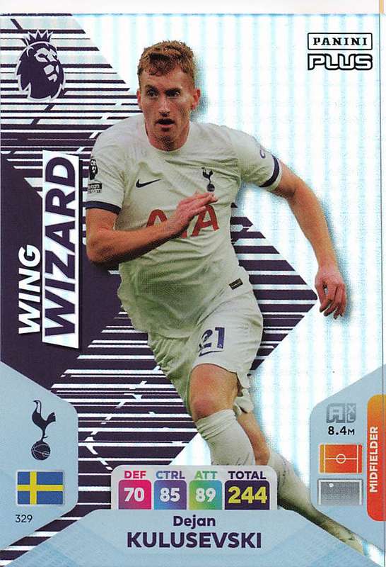 DEJAN KULUSEVSKI - PANINI E/Premier League 2024 -FOIL `WING WIZARD` TRADING CARD 329