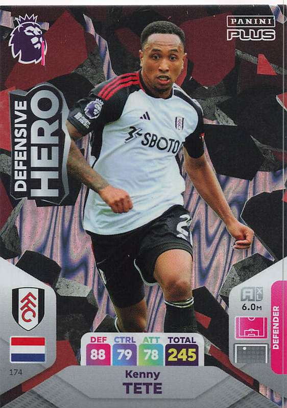 KENNY TETE - PANINI E/Premier League PLUS 2024 -FOIL `DEFENSIVE HERO` TRADING CARD 174