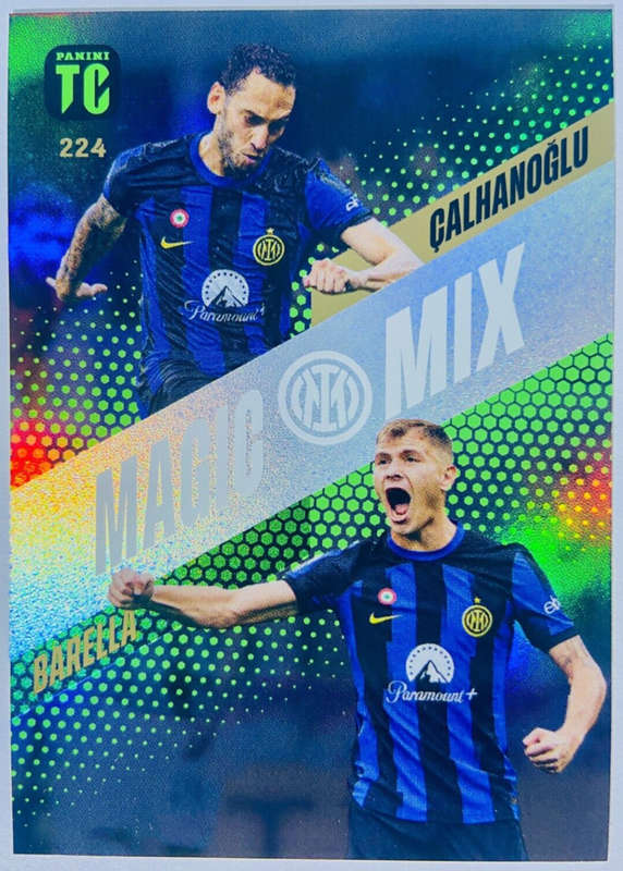 BARELLA/CALHANOGLU - PANINI `TOP CLASS` 2024 - RARE FOIL `MAGIC MIX` TRADING CARD 224