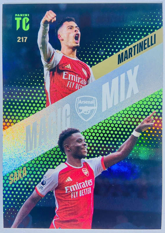 SAKA/MARTINELLI - PANINI `TOP CLASS` 2024 - RARE FOIL `MAGIC MIX` TRADING CARD 217