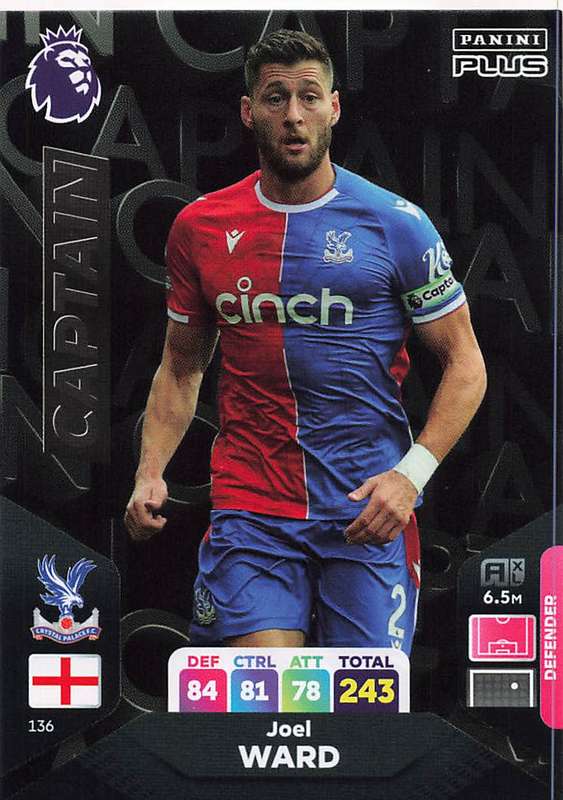 JOEL WARD - PANINI E/Premier League PLUS 2024 - `CAPTAIN` TRADING CARD 136