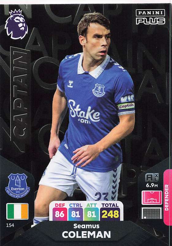 SEAMUS COLEMAN - PANINI E/Premier League PLUS 2024 - `CAPTAIN` TRADING CARD 154