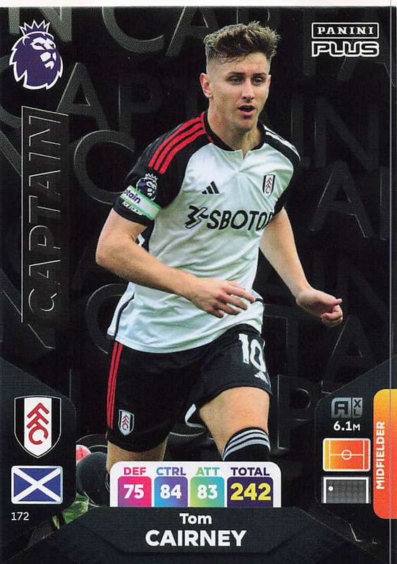 TOM CAIRNEY - PANINI E/Premier League PLUS 2024 - `CAPTAIN` TRADING CARD 172