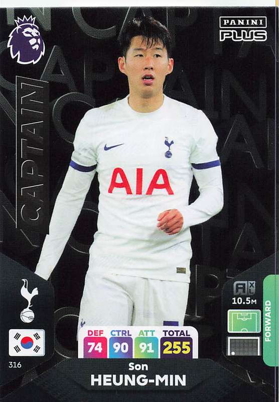 SON HEUNG MIN - PANINI E/Premier League PLUS 2024 - `CAPTAIN` TRADING CARD 316