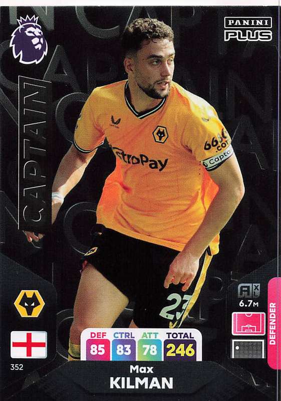 MAX KILMAN  - PANINI E/Premier League PLUS 2024 - `CAPTAIN` TRADING CARD 352