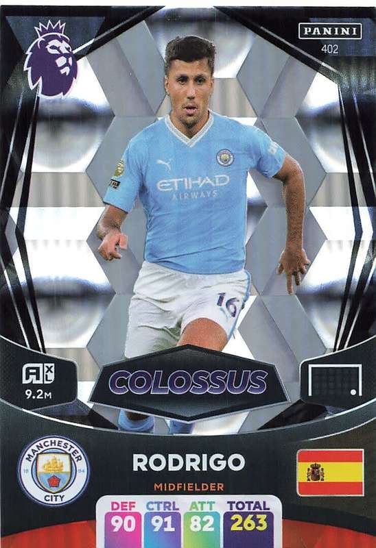 RODRIGO - PANINI English Premier League 2023/24 -FOIL `COLOSSUS` TRADING CARD 402