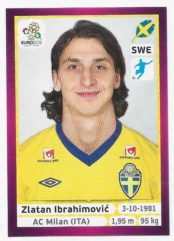 ZLATAN IBRAHIMOVIC - PANINI EUFA EURO 2012 STICKER COLLECTION - STICKER 451 PURPLE