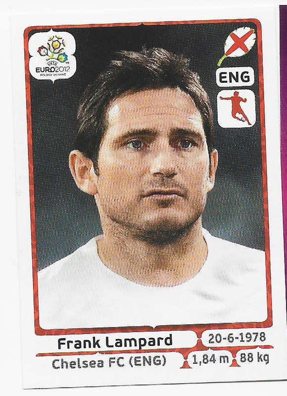 FRANK LAMPARD - PANINI EUFA EURO 2012 STICKER COLLECTION - STICKER 500 WHITE