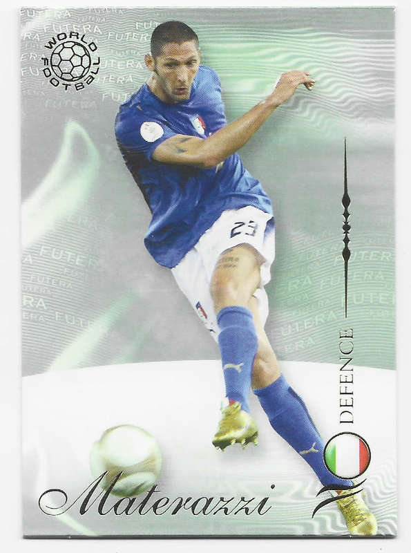 MARCO MATERAZZI (Italy) - FUTERA WORLD FOOTBALL 2007 COLLECTION - RARE TRADING CARD 41