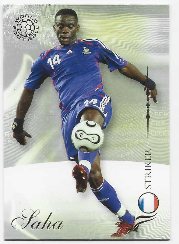 LUIS SAHA (France) - FUTERA WORLD FOOTBALL 2007 COLLECTION - RARE TRADING CARD 178