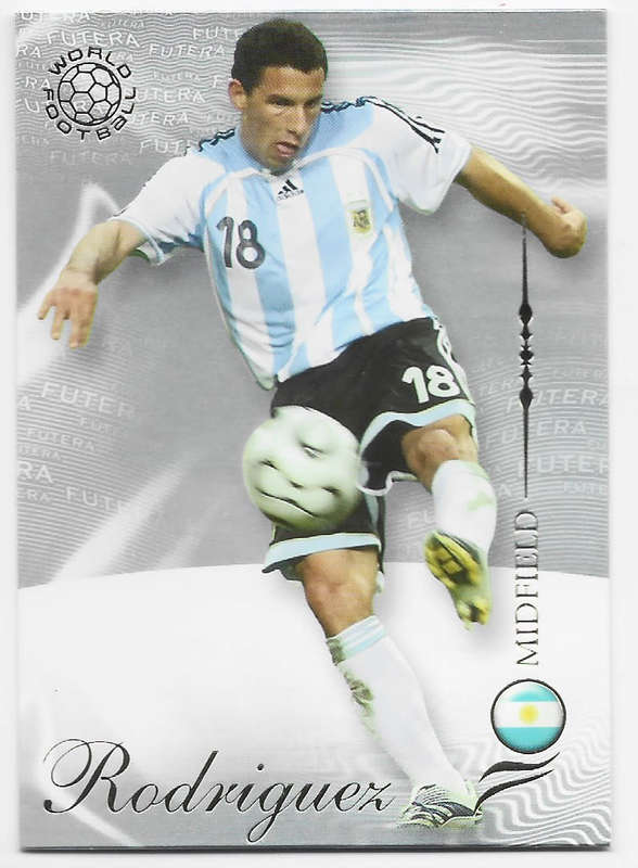 MAXI RODRIGUEZ (Argentina) - FUTERA WORLD FOOTBALL 2007 COLLECTION - RARE TRADING CARD 115