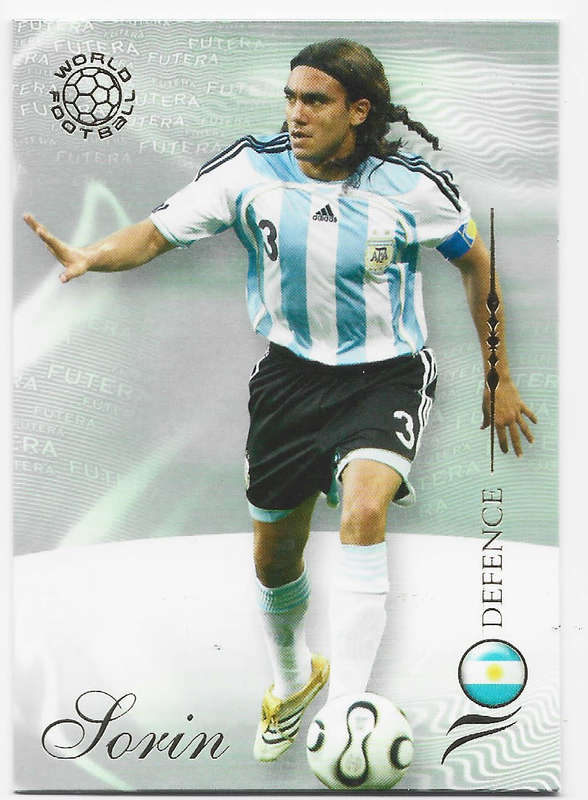 JUAN PABLO SORIN (Argentina) - FUTERA WORLD FOOTBALL 2007 COLLECTION - RARE TRADING CARD 58
