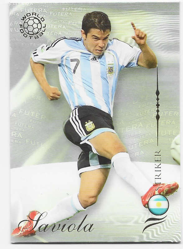 JAVIER SAVIOLA (Argentina) - FUTERA WORLD FOOTBALL 2007 COLLECTION - RARE TRADING CARD 180