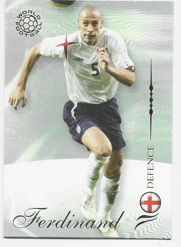 RIO FERDINAND (England) - FUTERA WORLD FOOTBALL 2007 COLLECTION - RARE TRADING CARD 28