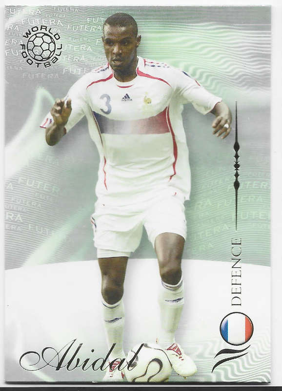ERIC ABIDAL (France) - FUTERA WORLD FOOTBALL 2007 COLLECTION - RARE TRADING CARD 17