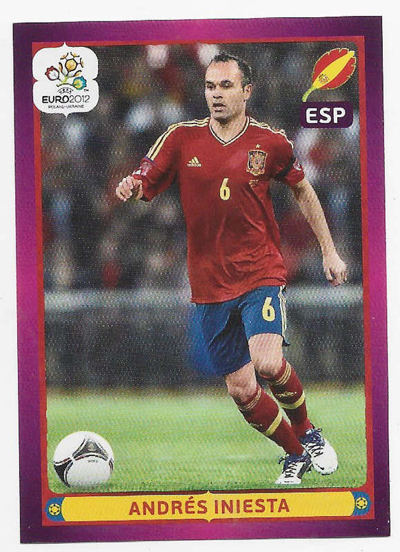 ANDRES INIESTA - PANINI EUFA EURO 2012 STICKER COLLECTION - ACTION STICKER 309 Purple