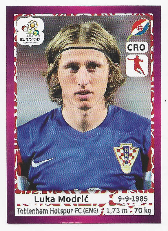 LUKA MODRIC (Croatia) - PANINI EUFA EURO 20012 STICKER COLLECTION -  STICKER 387 PURPLE