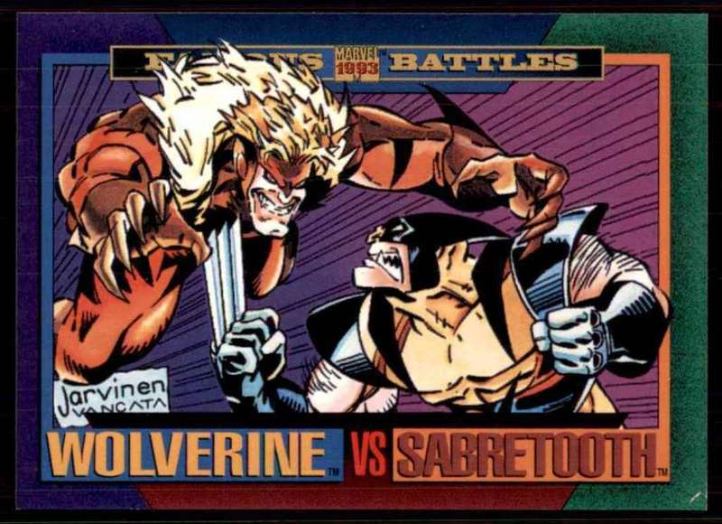 WOLVERINE vs SABRETOOTH - MARVEL UNIVERSE 1993 - FAMOUS BATTLES TRADING CARD 149