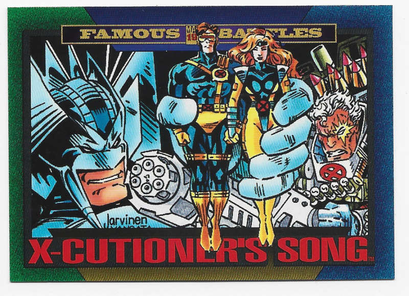 X-CUTIONER`S SONG - MARVEL UNIVERSE 1993 - FAMOUS BATTLES TRADING CARD 154