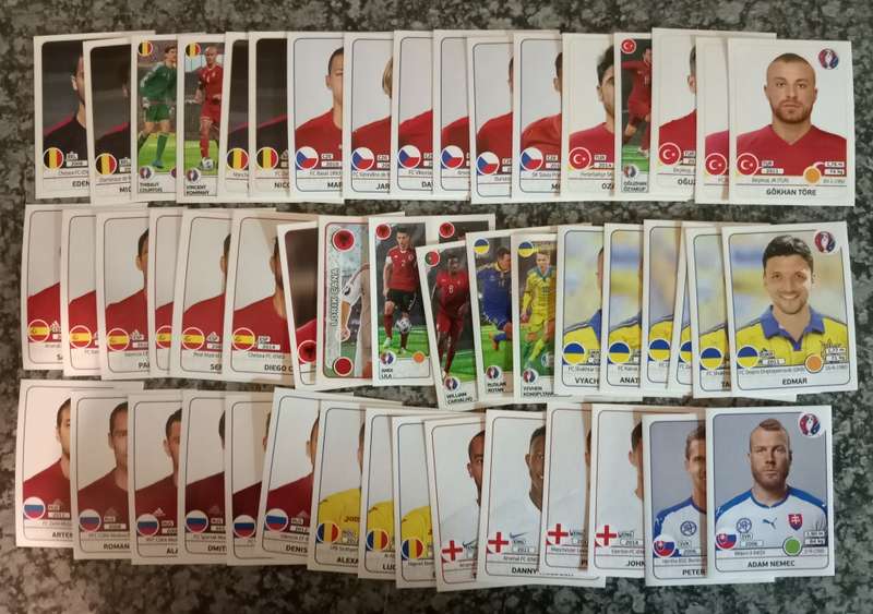 EURO 2016 - PANINI `UEFA EURO 2016` STICKER COLLECTION - LOT OF 50 LOOSE STICKERS LOT 1F